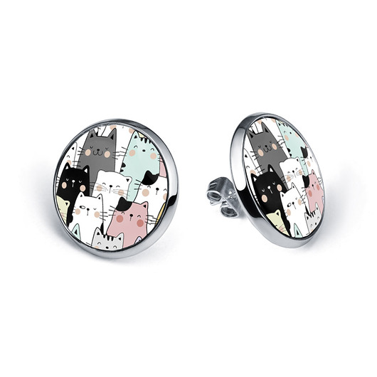 kolczyki - inne Kolczyki sztyfty Jednorożec tęczowy bajkowy motyw