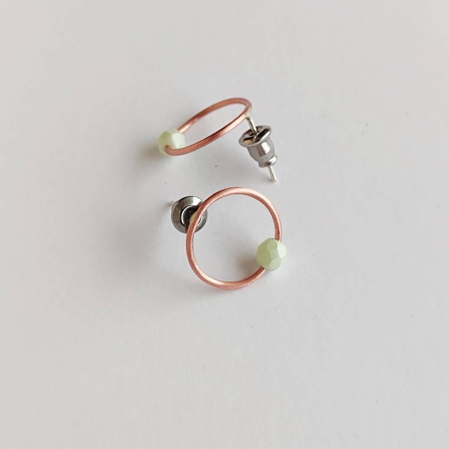 kolczyki z kamieniami Kolczyki OKRĄG