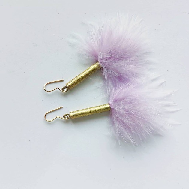 kolczyki z piórami PIÓRKO kolczyki