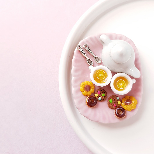 Duży magnes na lodówkę herbata i ciastka  Lemon Lovely