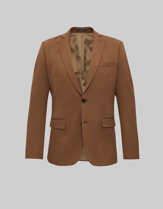 marynarki męskie Marynarka lido do zestawu brąz slim fit