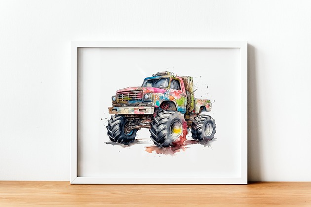 obrazy i plakaty do pokoju dziecięcego Plakat Monster Truck P197