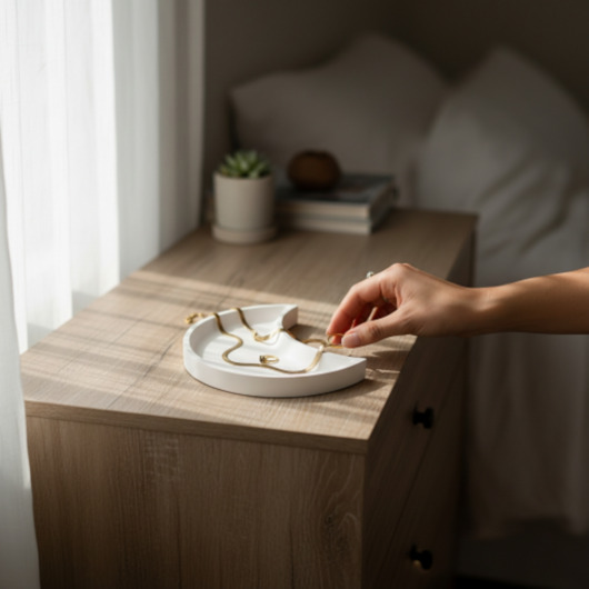 pojemniki na biżuterię Gipsowa podstawka KSIĘŻYC