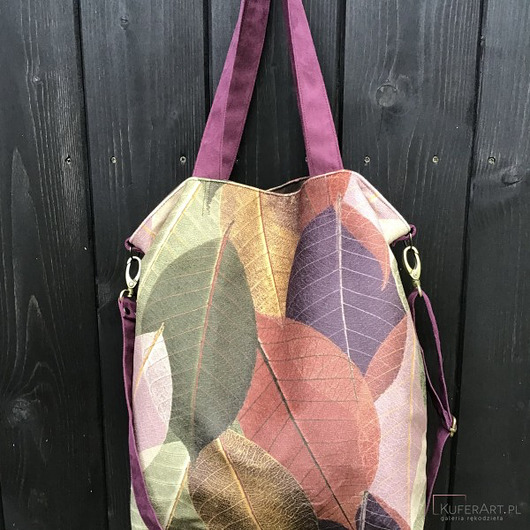 torby na ramię Torba na ramię XL - print jesienne liście