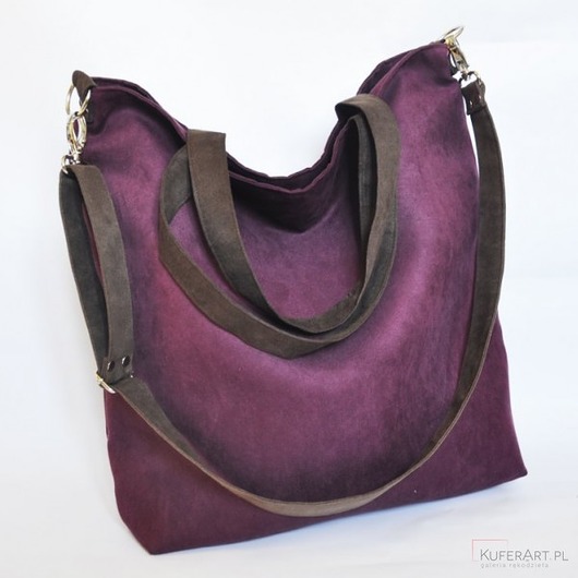 torby XXL Torba hobo XXL - oberżyna, brąz