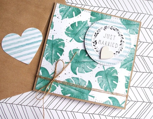 KARTKA ŚLUBNA :: MONSTERA :: just married kaktusia