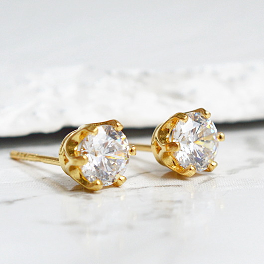 Kolczyki złote z cyrkonią Swarovski   Laoni