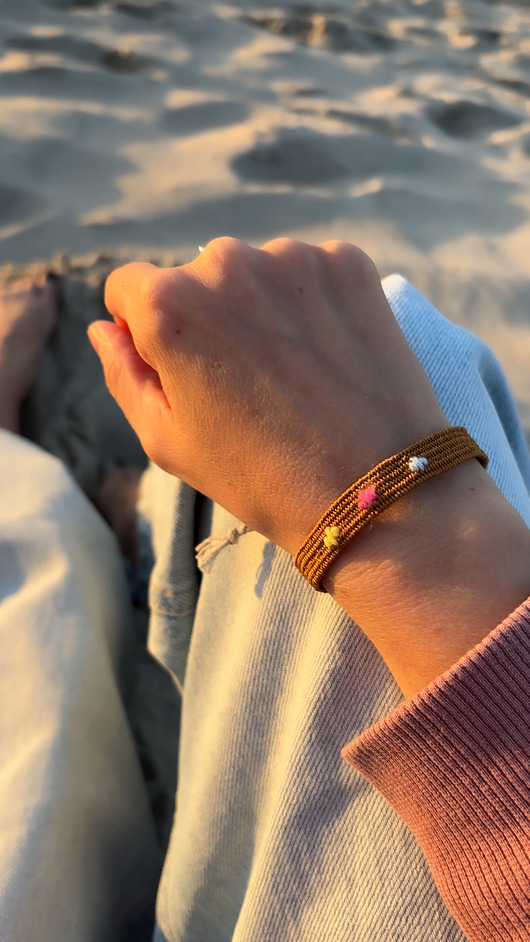 bransoletki na sznurku Plażowa bransoletka handmade - zachód słońca