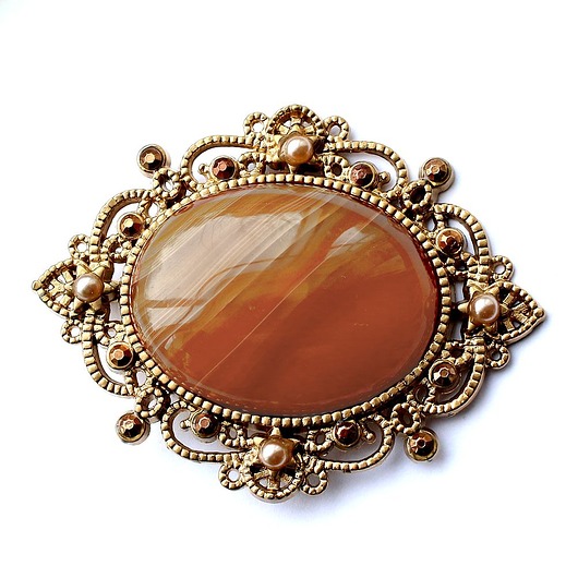 broszki Pasja - Agat ognisty broszko-wisior 2 w 1