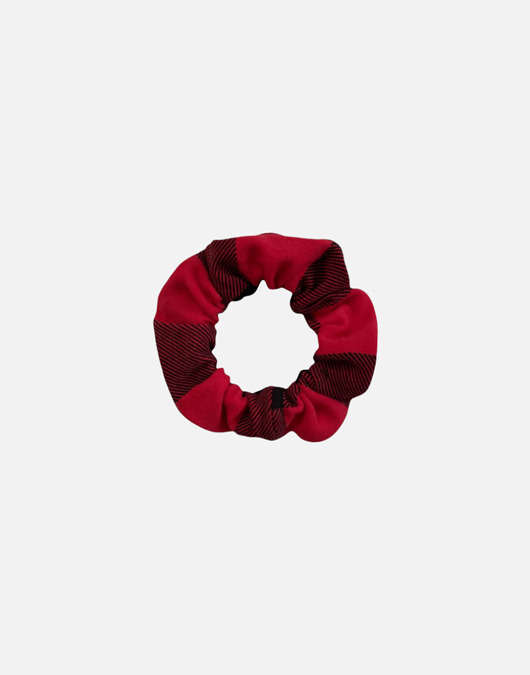 gumki do włosów Scrunchie gumka frotka wąska czerwono-czarna
