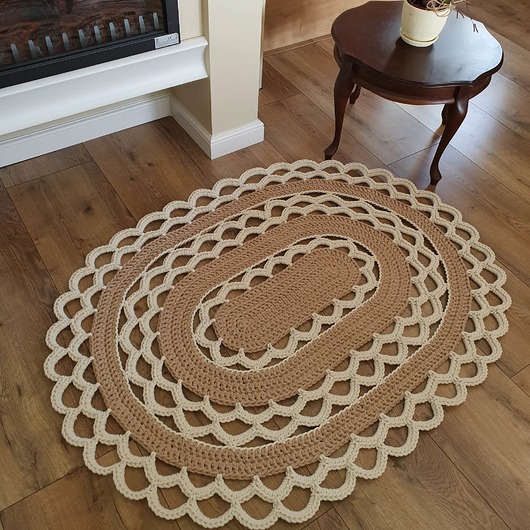 dywany Dywan owalny ze sznurka bawełnianego 100cmx130cm