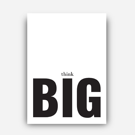 Plakat typograficzny - NAPIS THINK BIG mermer