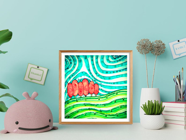 grafiki i ilustracje Drzewa 30x30cm