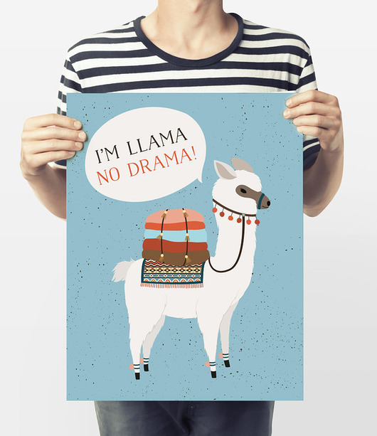 Plakat LAMA NO DRAMA Neogift