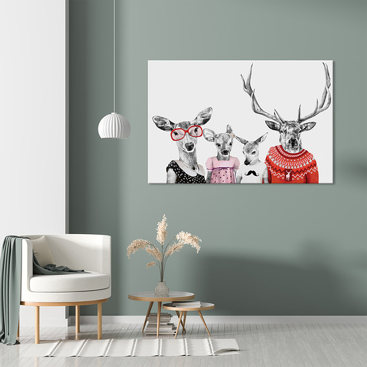 grafiki i ilustracje OBRAZ NA PŁÓTNIE - Rodzina po swojemu 120x80cm