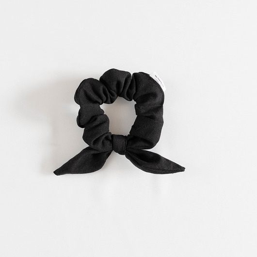 Scrunchie LINEN BLACK wu handmade