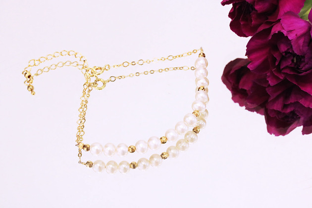 Bransoletka Perły Łańcuszek złoto Brazi Druse Jewelry