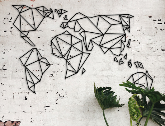 Metalowa mapa geometryczna STEEL WALL