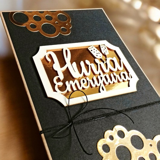 kartki scrapbooking Emerytura: KARTKA A5 z Twoimi życzeniami : glam