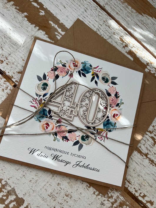 kartki scrapbooking Wyjątkowa kartka z okazji 40 rocznicy ślubu