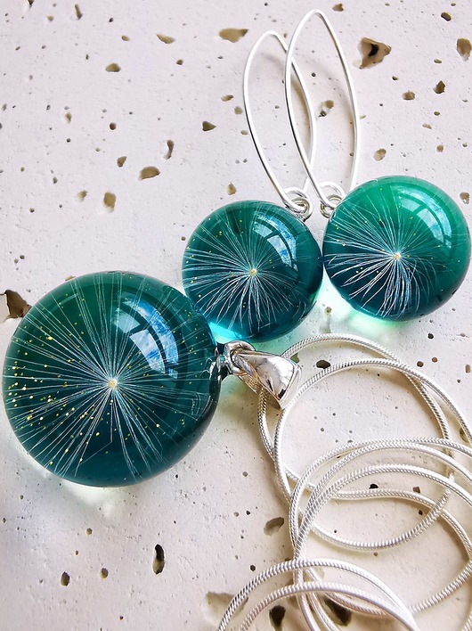 zestaw-dmuchawce w żywicy 1 Grol Jewellery