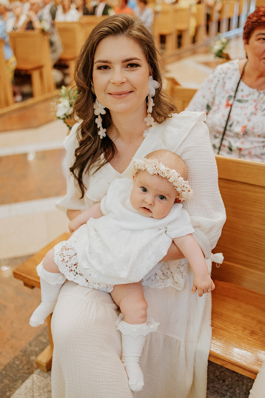 ozdoby na chrzest BOHO wianek na głowę RÓŻ - chrzest, komunia, ślub, sesja zdjęciowa