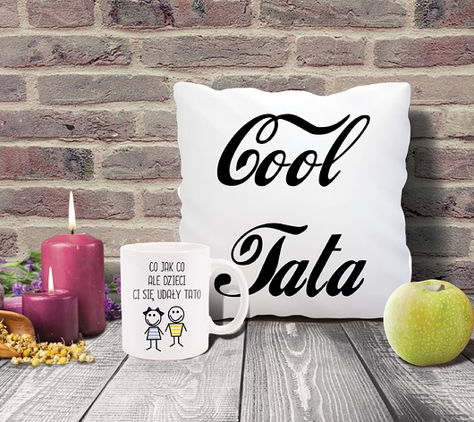 Wyjątkowy zestaw - kubek + poduszka dla taty AllbagAllprints