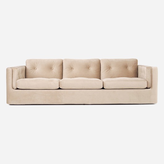 sofy i szezlongi Sofa BERGEN beżowy welur, skandynawski design