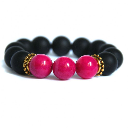 fuchsia & black I - DUUUŻE kule  kaktusia