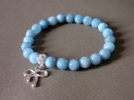Blue  and grey 1  - bransoletka KiKa pracownia