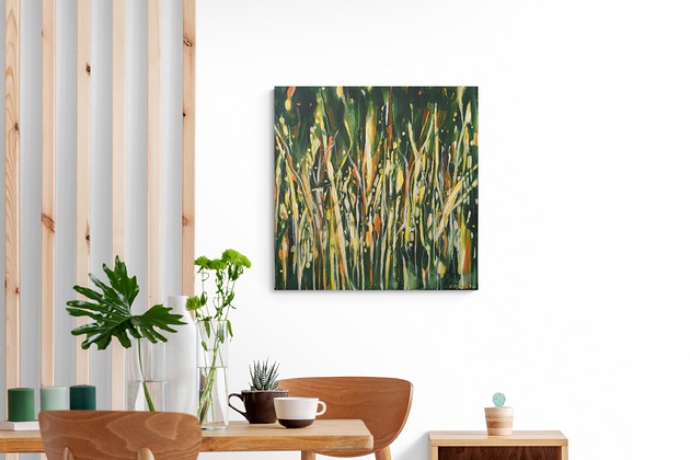 obrazy Obraz ręcznie malowany na płótnie 60 x 60 cm - Złote plony