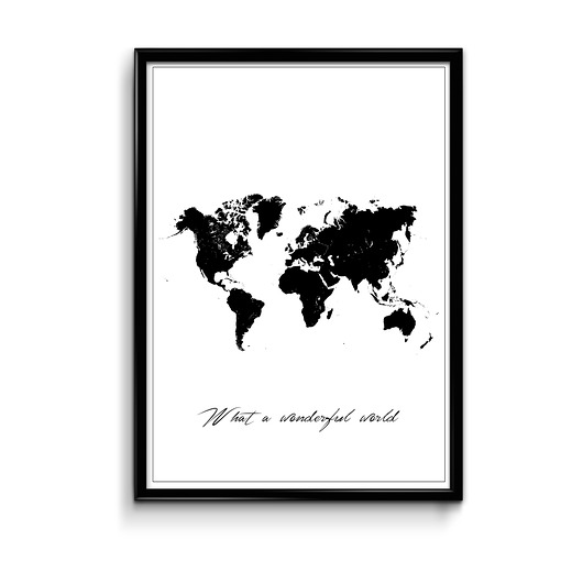 Mapa świata plakat Bury Lis
