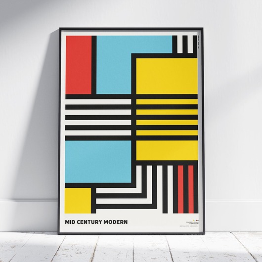 plakaty Plakat abstrakcyjny, abstrakcja, geometria, kolor - Mid Century Modern