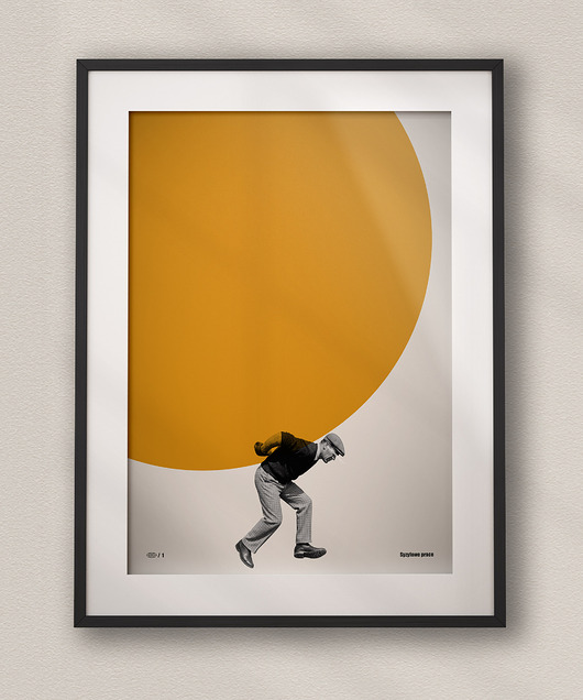 plakaty Plakat minimalistyczny Syzyfowe Prace - Kolaż Fine Art