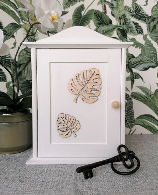 dodatki - różne Szafka na klucze - Liście Monstera- nr 34