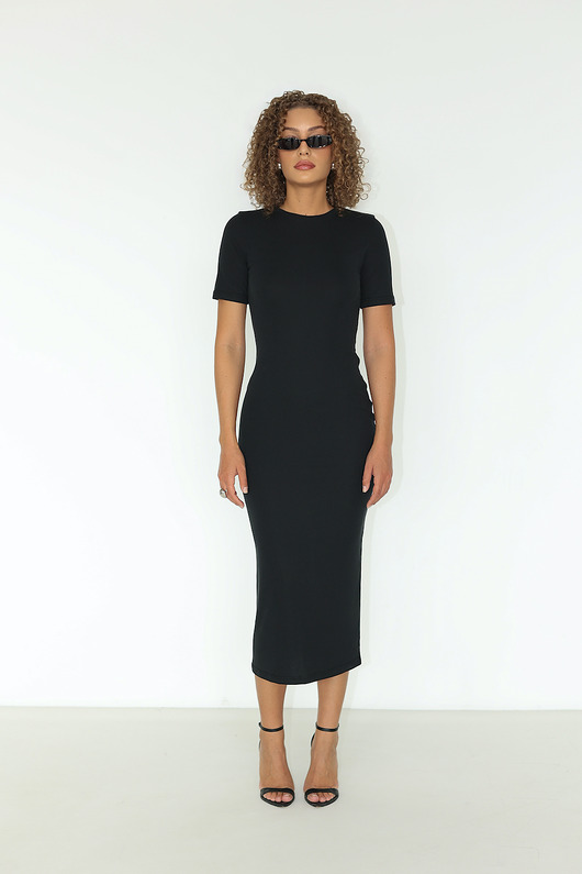 sukienki midi damskie Sukienka vintage black Agnes