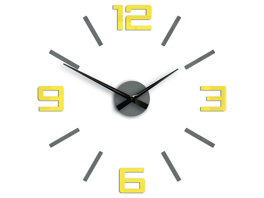 Zegar ścienny Silver XL Żółto-Szary 60cm ModernClock