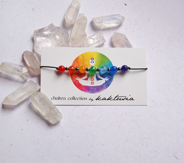 bransoletki z kamieni naturalnych Chakra bracelet : wszystkie czakry : w pudełku jubilerskim