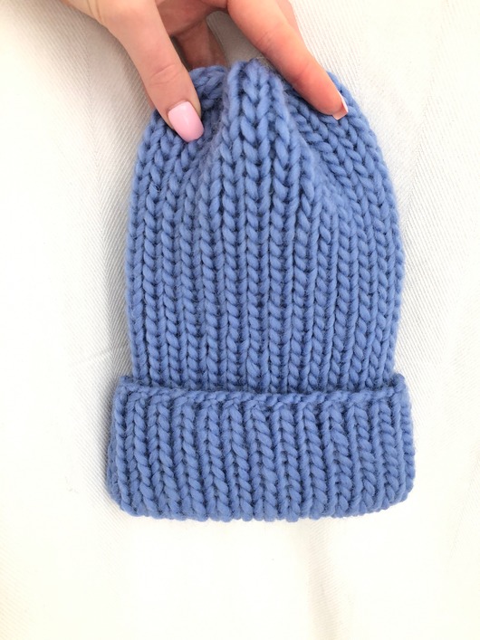 czapki damskie Niebieska czapka Lily 100% wełna handmade dostępna od ręki szybka wysyłka
