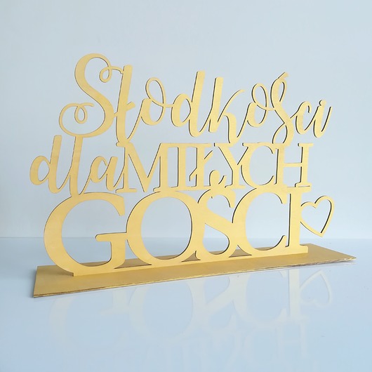 Słodkości dla gości złoty napis JJ Studio
