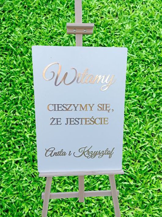 dodatki ślubne Tablica Powitalna  ślub wesele na zamówienie