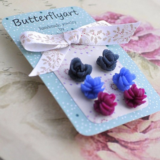 Bukiet kwiatów- Komplet kolczyków 8 butterflyart