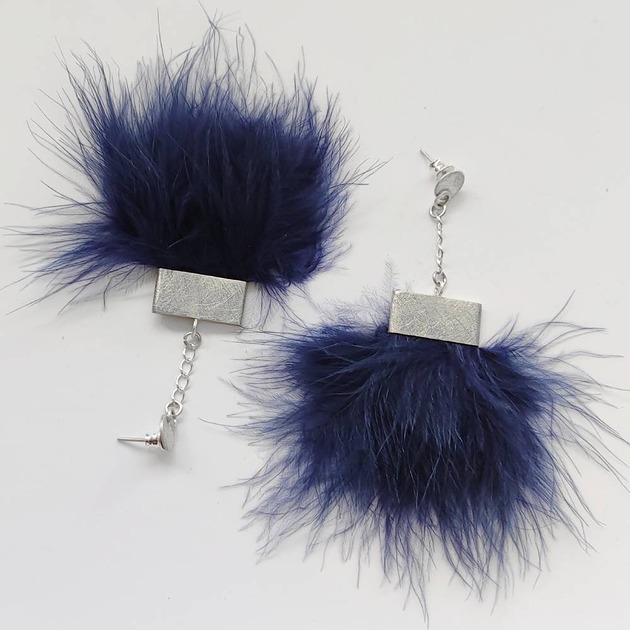 kolczyki z piórami PIÓRKO kolczyki