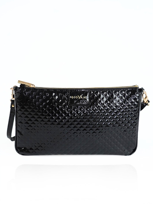 kopertówki Skórzana torebka pikowana czarna