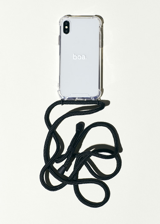 etui na telefon iPhone X/XS boa etui na sznurku/ czarny