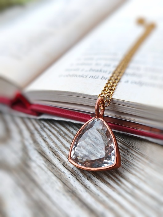 wisiory Kryształowy wisiorek II kryształ górski miedź