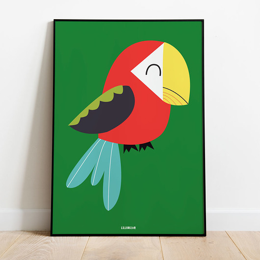 Plakat z Papugą - zielony lilladecor