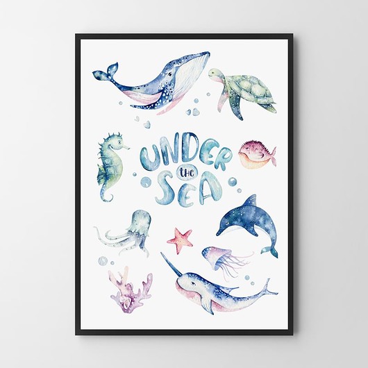 obrazy i plakaty do pokoju dziecięcego Under the sea - plakat