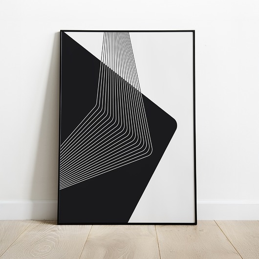 plakaty Czarno-biały plakat do salonu, minimalistyczny, nowoczesny, abstrakcyjny.