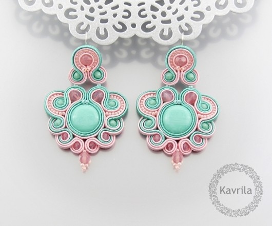 kolczyki soutache desing mint kavrila